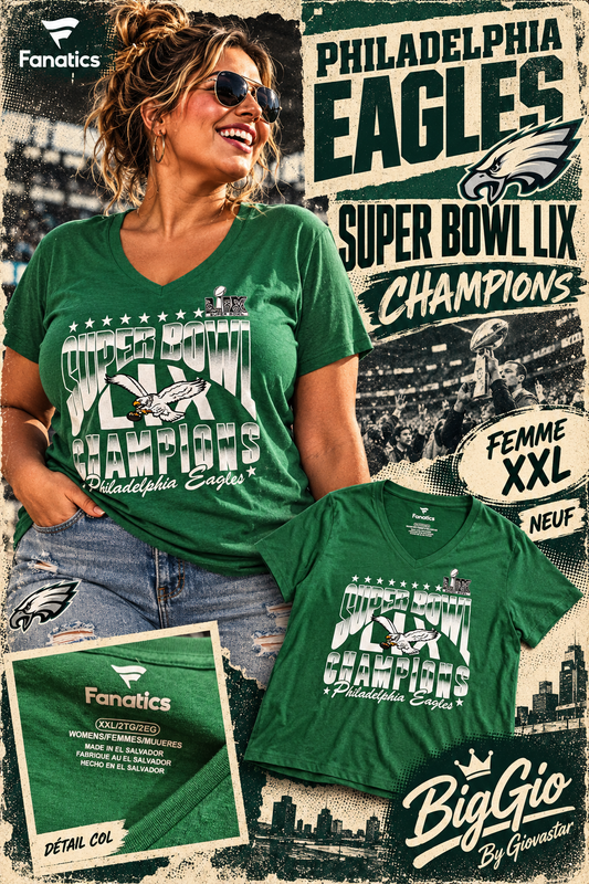 Philadelphia Eagles Super Bowl LIX Champions Fanatics femme XXL vert