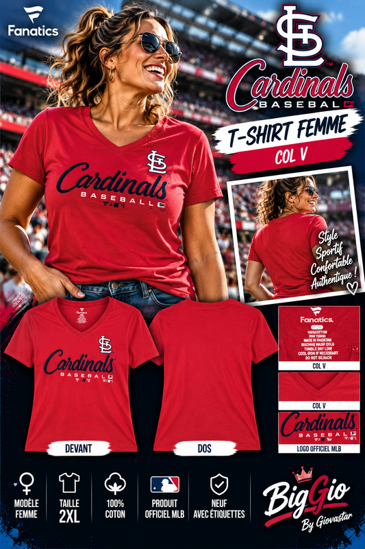St Louis Cardinals Fanatics femme 2XL rouge col V